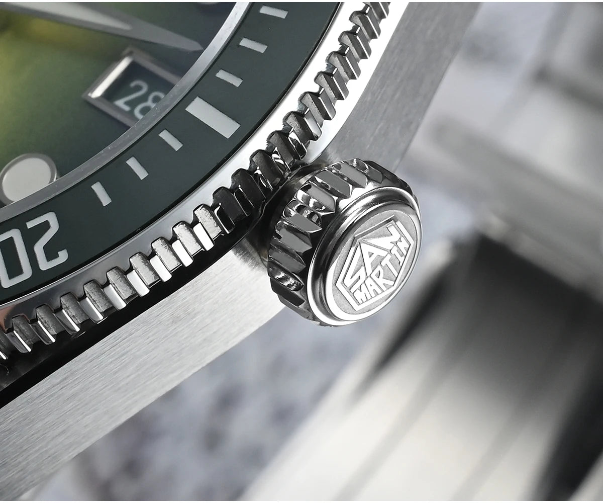 Relógio de mergulho masculino San Martin 37.5mm 40mm Miyota 9015 com mostrador esmaltado, relógio de pulso mecânico automático de luxo, resistente à água 200m SN0148