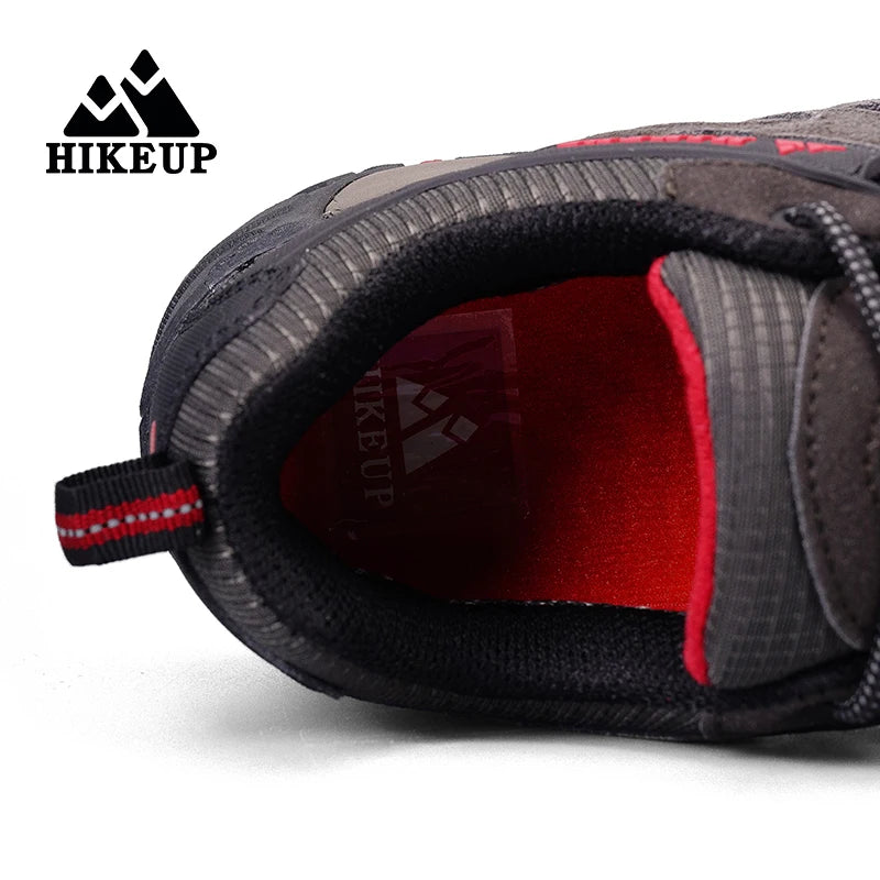 HIKEUP Buty turystyczne męskie Zimowe buty wspinaczkowe i trekkingowe dla mężczyzn Skórzane, oddychające, outdoorowe, antypoślizgowe buty sportowe i robocze dla mężczyzn