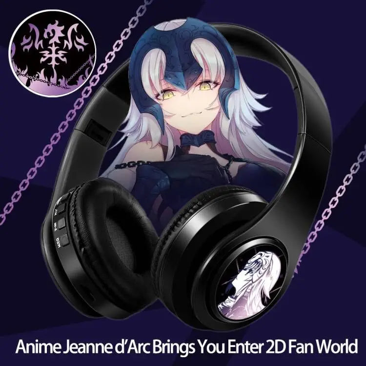 Japan Anime Headphone Demon Slayer Kimetsu No Yaiba Kamado Tanjirou Cosplay Bluetooth Headset Earphone with Mic Support TF Card