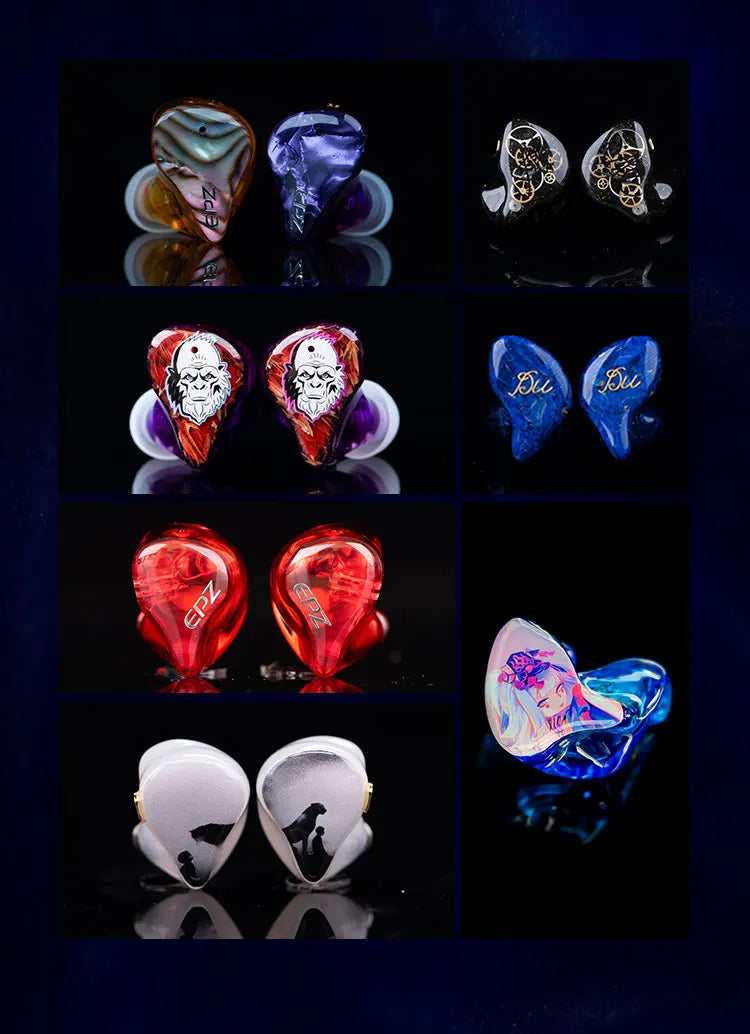 EPZ Q1 Pro Yunshuilan Wired HiFi Bass Earbuds IEM Gaming Earphones with Mic, 10mm Dual Magnetic Driver, Detachable 0.78mm 2-Pin Cable