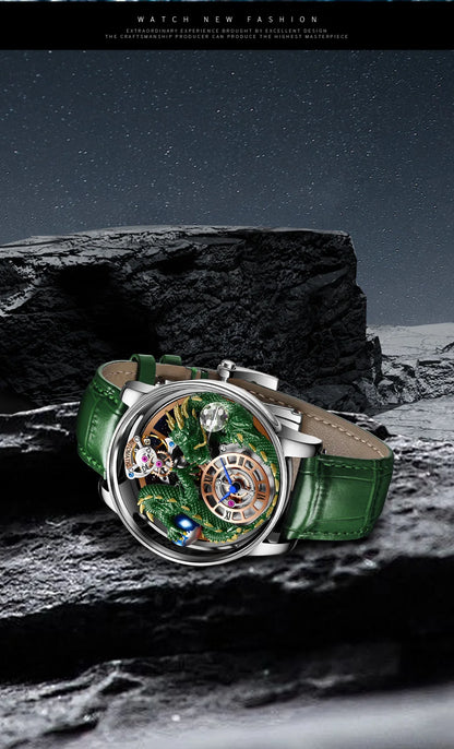 Orologio da uomo PINDU Design 2025 nuovo, Diamond Tourbillon, brand di lusso Astronomia, al quarzo, vetro zaffiro, impermeabile