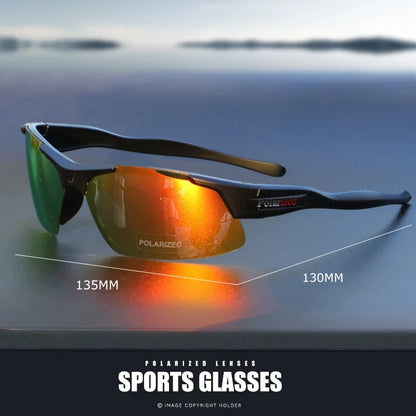 Gafas deportivas polarizadas semirremadas para hombre: montura mate resistente y lentes con revestimiento HD para golf, pesca, viajes y uso diario