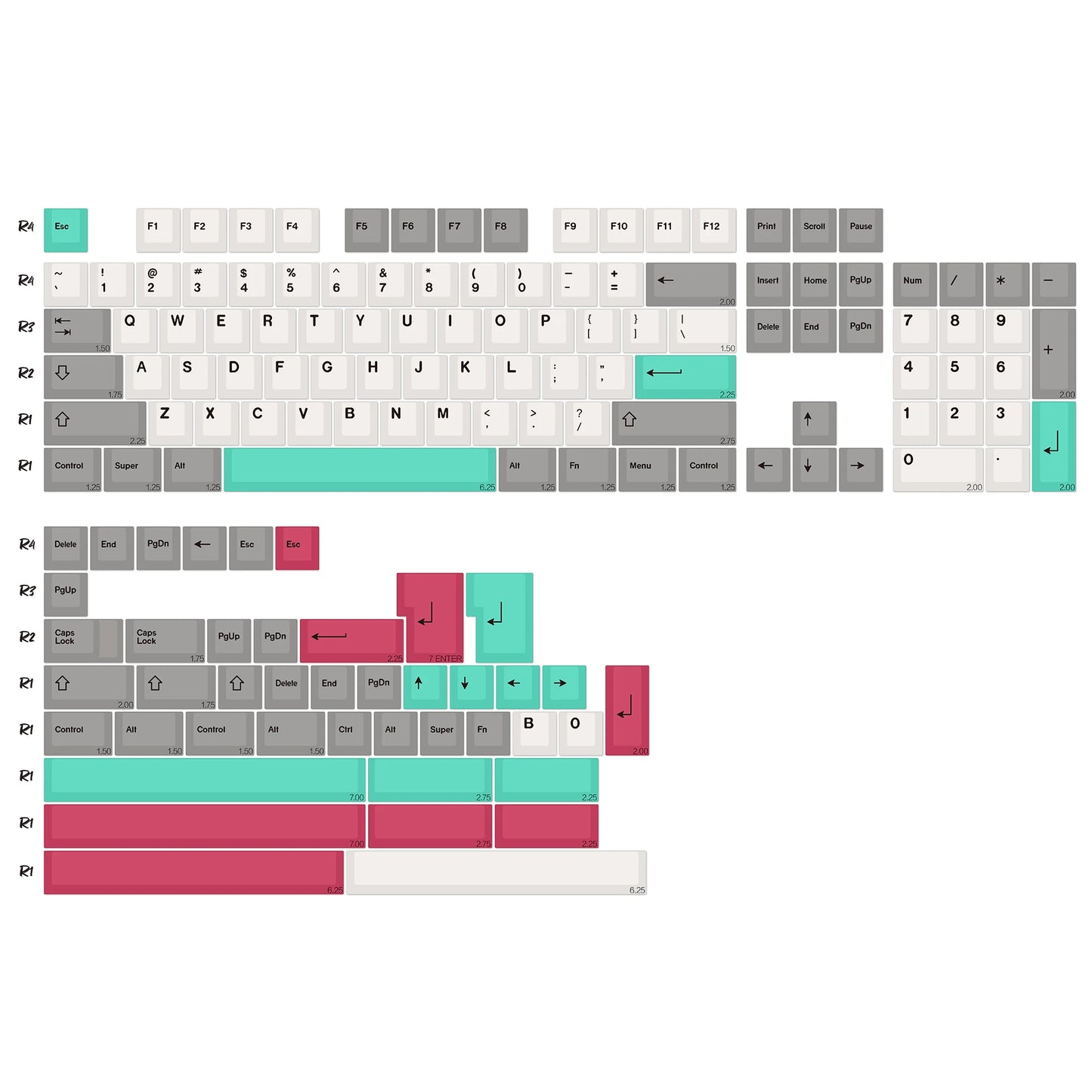 KBDiy GMK Modern Dolch Keycaps Retro PBT Keycap Cherry Profile for Cherry Gateron Kailh MX Switches 60 Mechanical Keyboard Gamer