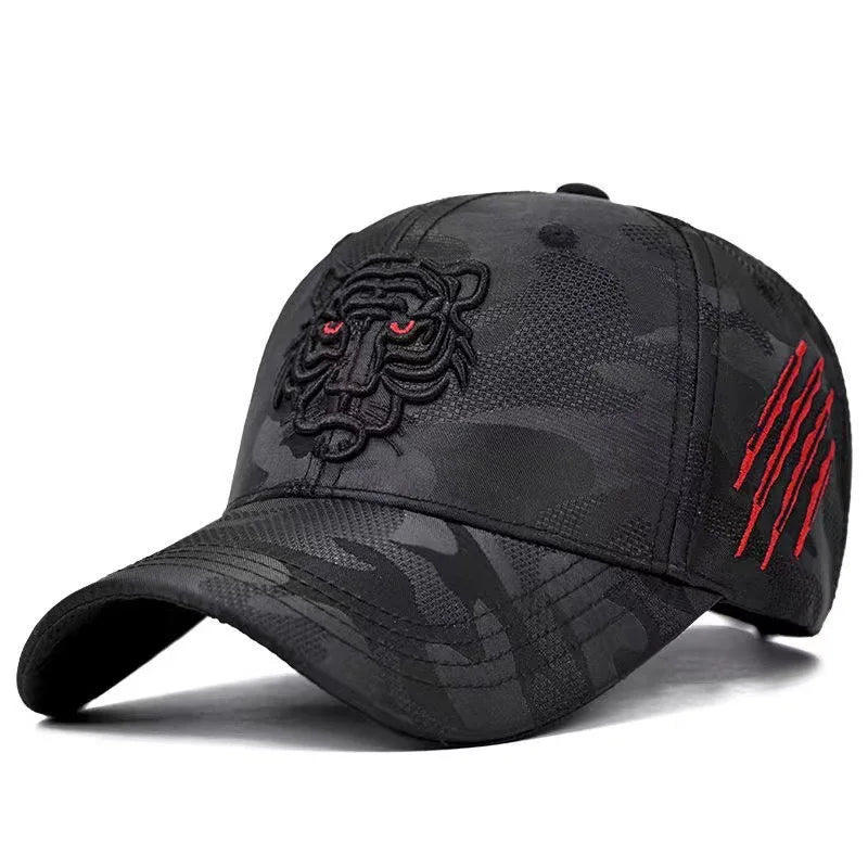 New Cotton Black Tiger Embroidery Baseball Cap Men Women Hip Hop Hat Summer Leisure Trucker Caps Unisex Snapback Hats Gorras