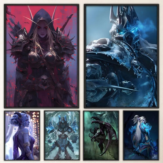 Αφίσα Game World Of Warcraft, κομψό αυτοκόλλητο τοίχου για σαλόνι ή μπαρ, vintage διακοσμητικός πίνακας μεσαίου μεγέθους