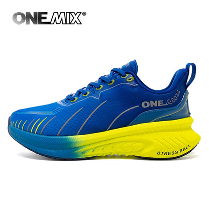 ONEMIX New Cushioning Running Shoes For Men Suitable for Heavy Runners Lace-Up Sports Women Non-slip Outdoor Athletic Male Sneakers