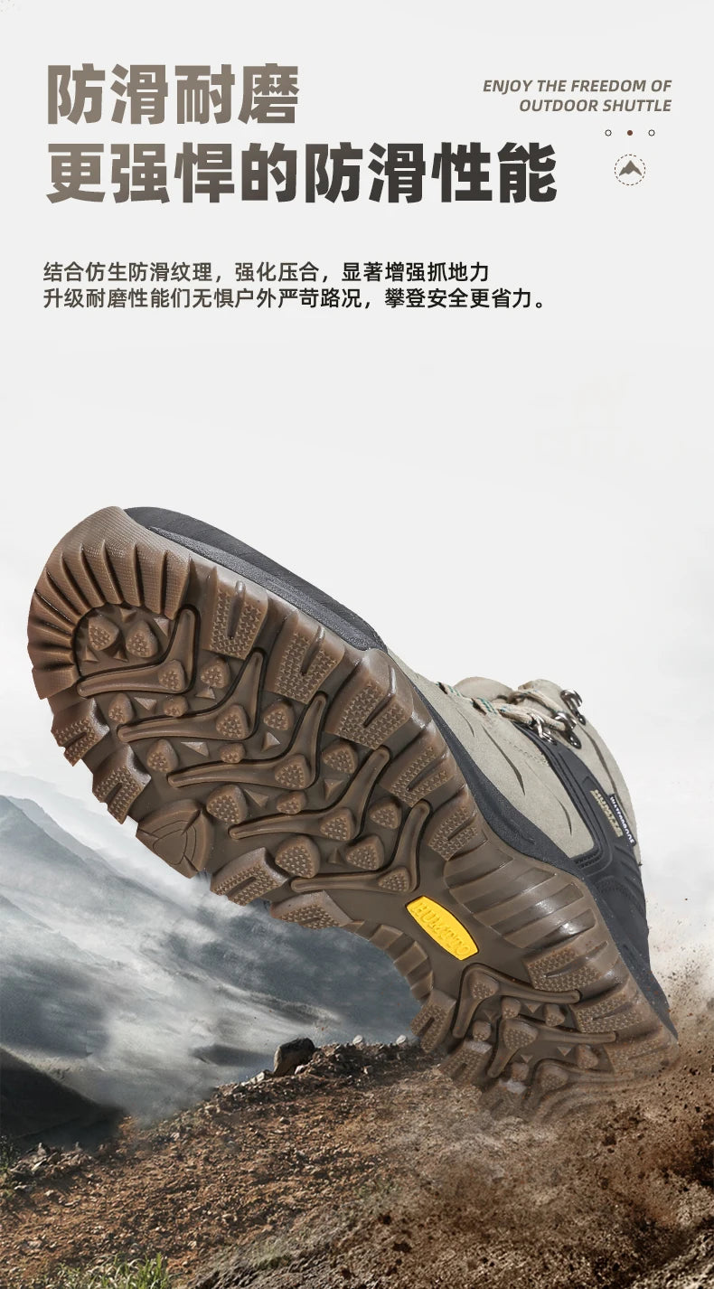 Zapatos de senderismo HUMTTO, botas de caza impermeables para hombre, botas tácticas de combate para desierto hasta el tobillo, botas de trekking para hombre y mujer, zapatillas cálidas de cuero