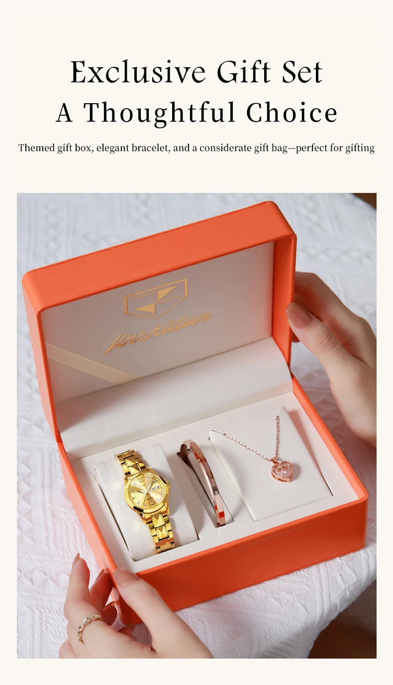 JSDUN 8995 Women Watch Mechanical Watch Waterproof Week Date Ladies Watch High Quality Luxury Original Tungsten Steel Clock