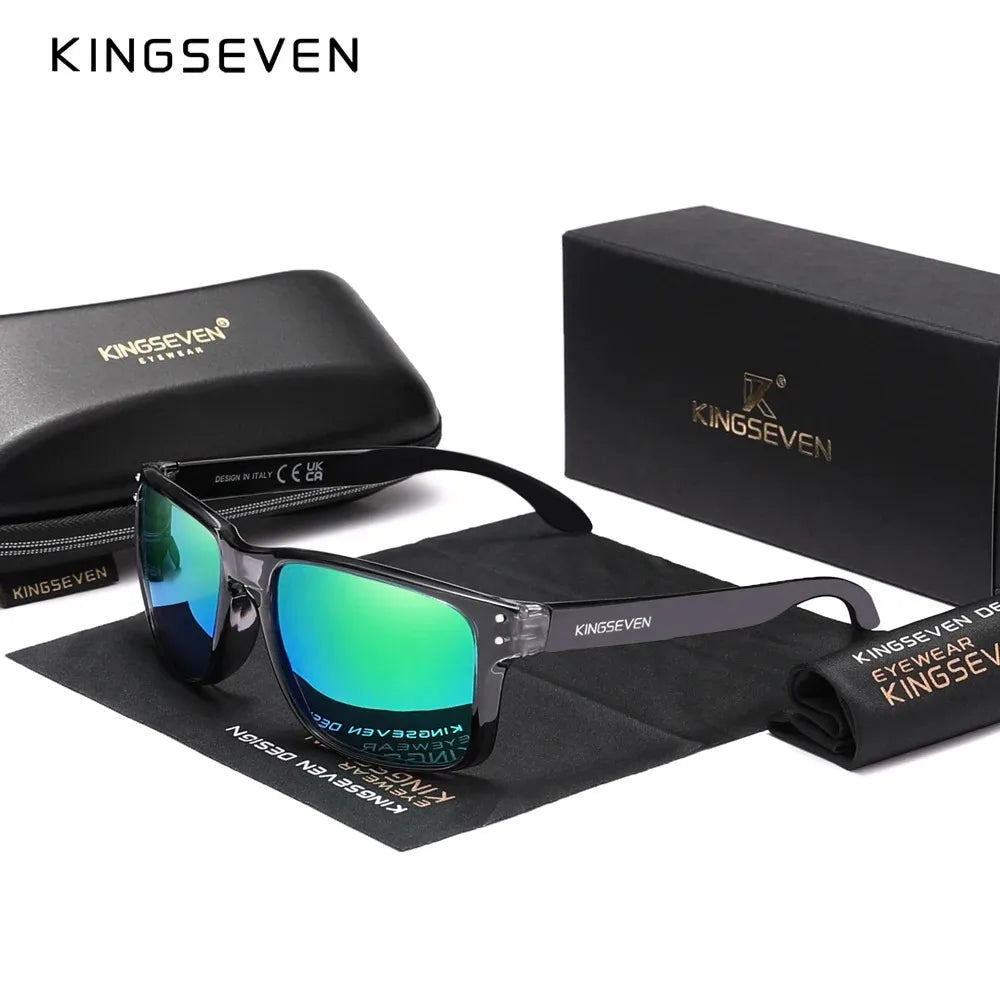 KINGSEVEN Rectangle Retro TR90 Polarized Sunglasses Women Men Cycling UV400 Climbing Glasses Anti-glare Outdoor Sports Eyewear