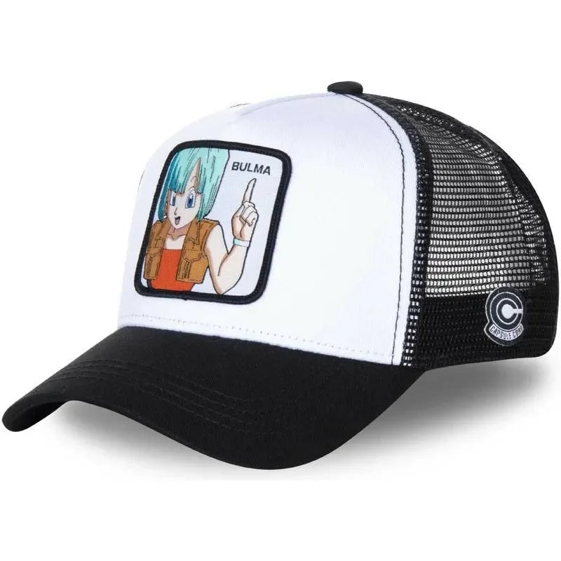 Dragon Ball Buu Goku-kasket – sommerrejse-kasket med skygge til mænd, broderet, hiphop-stil, solskærm, justerbar trucker-meshkasket