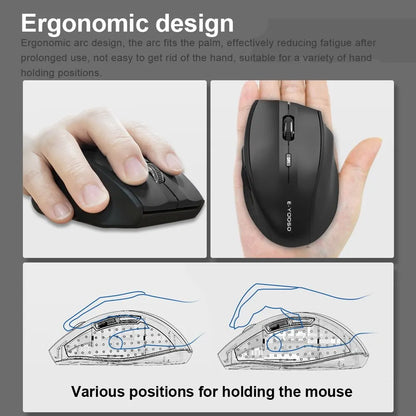 E-YOOSO E-1010 Mouse Wireless USB 2.4G da Gaming e Ufficio, Mouse Ottico 2400 DPI Ergonomico per Laptop, PC e Computer