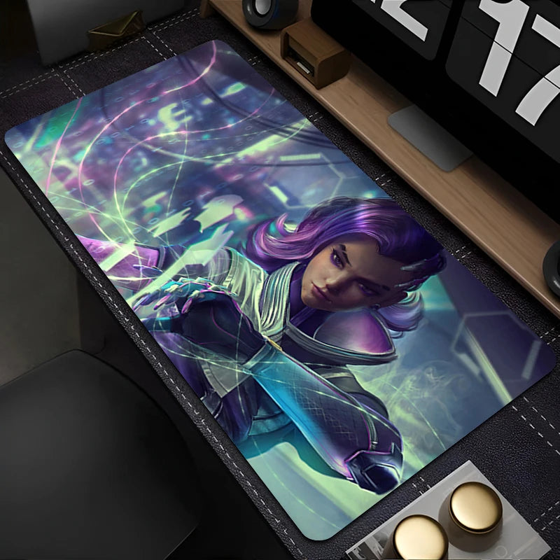 Tappetino mouse PC Overwatch Sombra sexy, tappetino per laptop viola kawaii con ragazza anime, tappetino per tastiera, accessori gaming, tappetino da scrivania per gamer