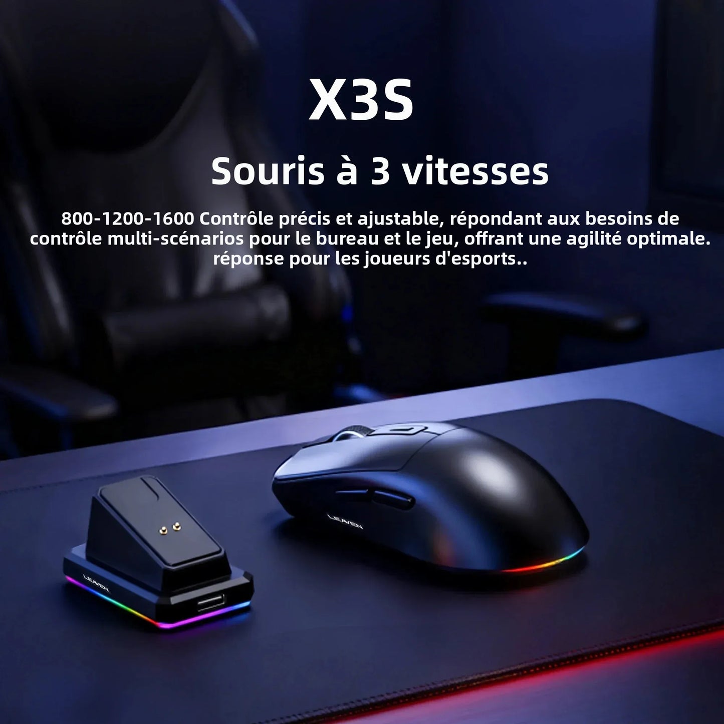 Dual-Mode Wireless Mouse with Magnetic Charging Dock, RGB Backlit Bluetooth & 2.4G Wireless Mouse, Rechargeable Ergonomic Mouse with Adjustable 1600 DPI