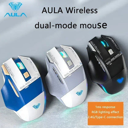 AULA SC550 bezprzewodowa mysz gamingowa dual-mode, ładowalna, podświetlana mechaniczna mysz gamingowa do komputera stacjonarnego/laptopa, mysz USB do e-sportu