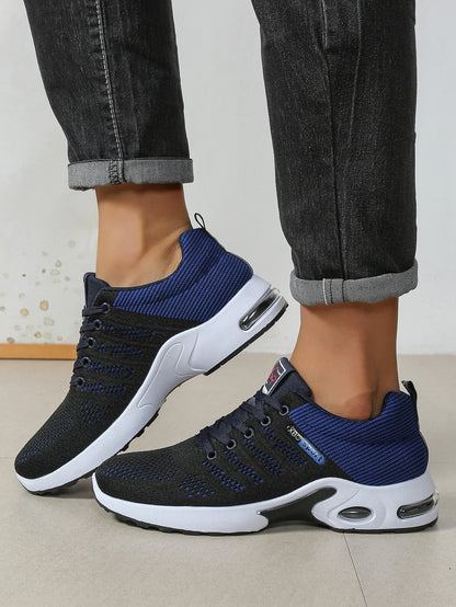 Zapatillas de hombre de moda, supertranspirables, con cordones para running - Antideslizantes, duraderas y con comodidad acolchada - Zapatillas de moda para hombre