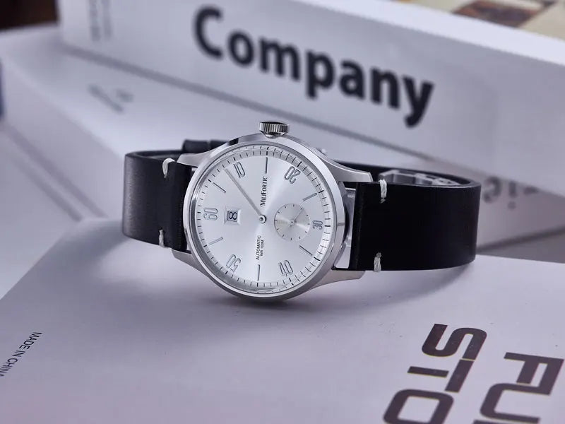 Milifortic 38MM Minimalist Jumping Hour Auto Watch Man R088 Sapphire Crystal 10ATM Vintage Stainless Steel Mechanical Watches