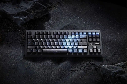 Keycap PBT trasparenti Cherry con incisione laterale e sfumatura Purple Galaxy, 135 tasti, compatibili con tastiere meccaniche 60/64/84/98/108