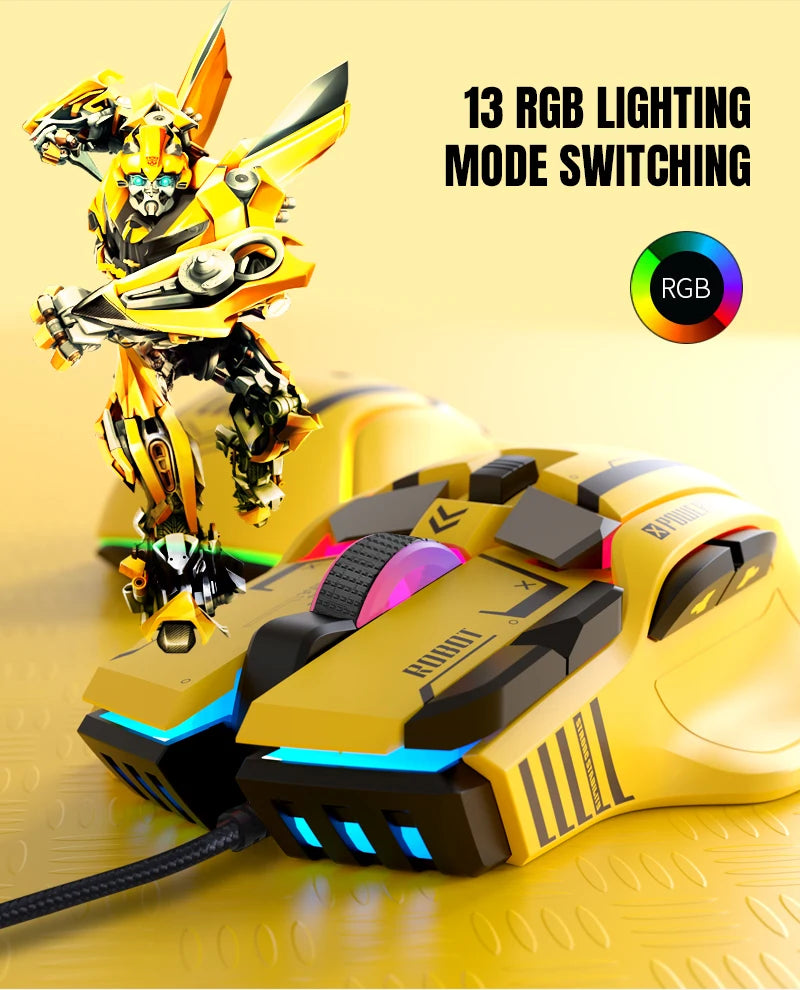 Mouse gaming cablato programmabile di fascia alta 12800dpi 12 tasti RGB per Windows IOS Home Office Laptop PC