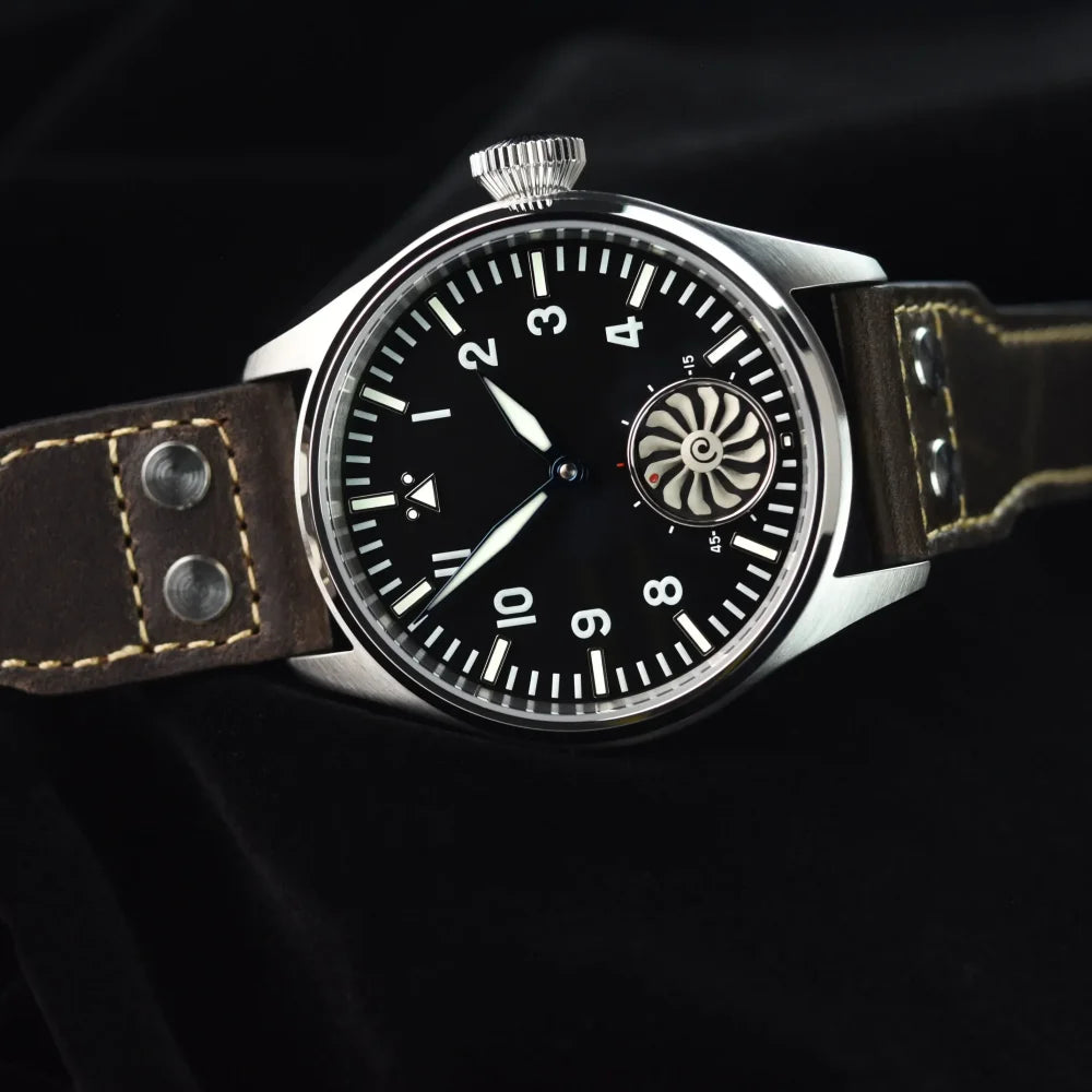 Reloj mecánico para hombre Hruodland 2025 nuevo, Seagull ST3620, piloto retro 43MM, luminiscencia Bgw-9, cristal de zafiro, turbina