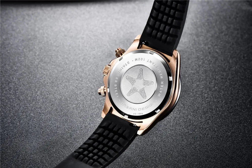 Nuovo originale PAGANI DESIGN PD-1664 orologio da uomo di lusso, movimento al quarzo giapponese VK63, zaffiro, impermeabile, cronografo, oro