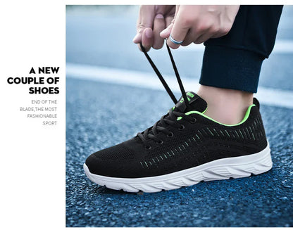 Zapatillas deportivas para hombre para correr y hacer jogging, sneakers casuales de exterior con cordones, malla transpirable ligera, para tenis y caminar al aire libre, tallas 39-46
