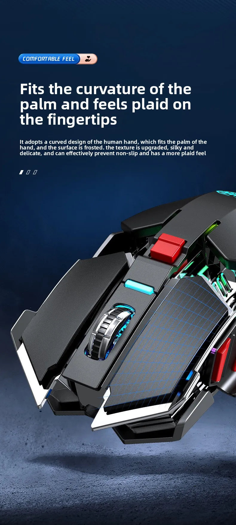 Nuovo mouse gaming wireless SC300 2.4G 2025 RGB 3200dpi, ricaricabile, silenzioso, meccanico, per e-sport, computer desktop e laptop