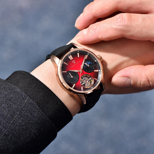 Pagani Designin miestenkello, uusi malli, ylellinen automaattinen mekaaninen kello, 41 mm, ruostumatonta terästä, vesitiivis 10 bariin asti, ”pilotti”-tyyli