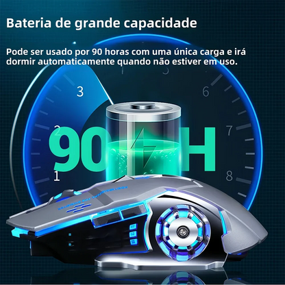 KEBIDUMEI Dual-Mode Bluetooth 5.2 -hiiri 2.4G langaton hiiri RGB-pelihiiri ladattava hiljainen hiiri 3600 DPI -hiiri kannettavalle tietokoneelle