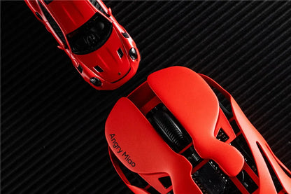Angry Miao Infinity Mouse Wireless da Gaming Hot-Swappable in Metallo Ultralight Hollow PAW3950 Dual 8K Cablato Tri-Mode Arancione
