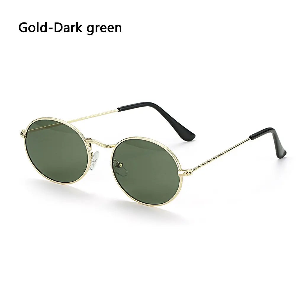 Lunettes de soleil ovales pour femmes, lunettes de conduite, monture ronde sexy, style rétro vintage, couleur or, petite taille, accessoires de cyclisme