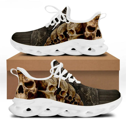 Printemps chaussures plates hommes chaussures Cool Punk crâne conception décontracté hommes baskets été garçons à lacets chaussures de marche Zapatillas