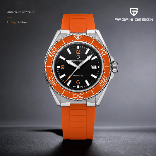 Pagani Design New Men's Mechanical Watch Luxury Sapphire Stainless Steel 100m Waterproof Ceramic bezel Automatic Watch