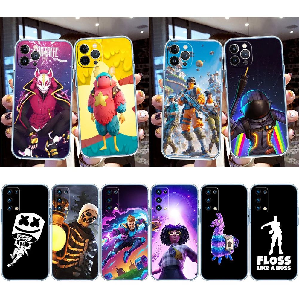 F-Fortnites-Poster transparente Handyhülle für Samsung Galaxy A04 A04S A14 A23 A34 A54 M23 M33 M52 M53