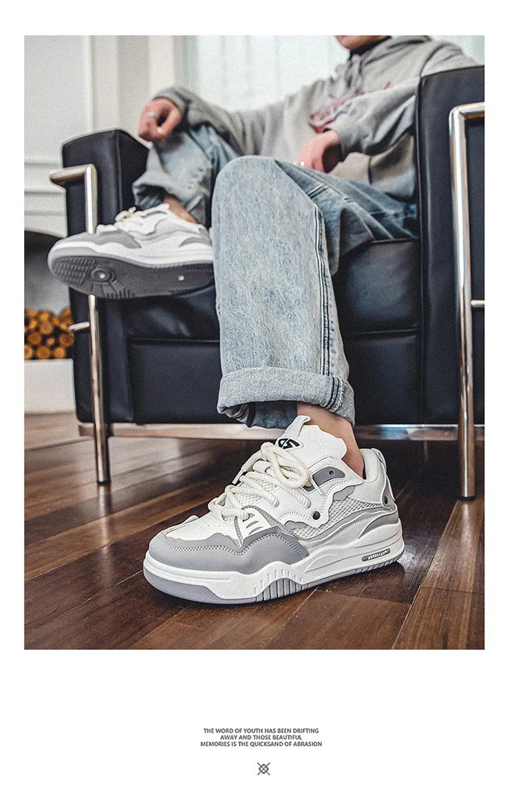 New Mesh Men's Casual Sneakers Comfortable Male Running Shoes for Men Lace-up Platform Skateboard Shoes Student Sports Sneakers