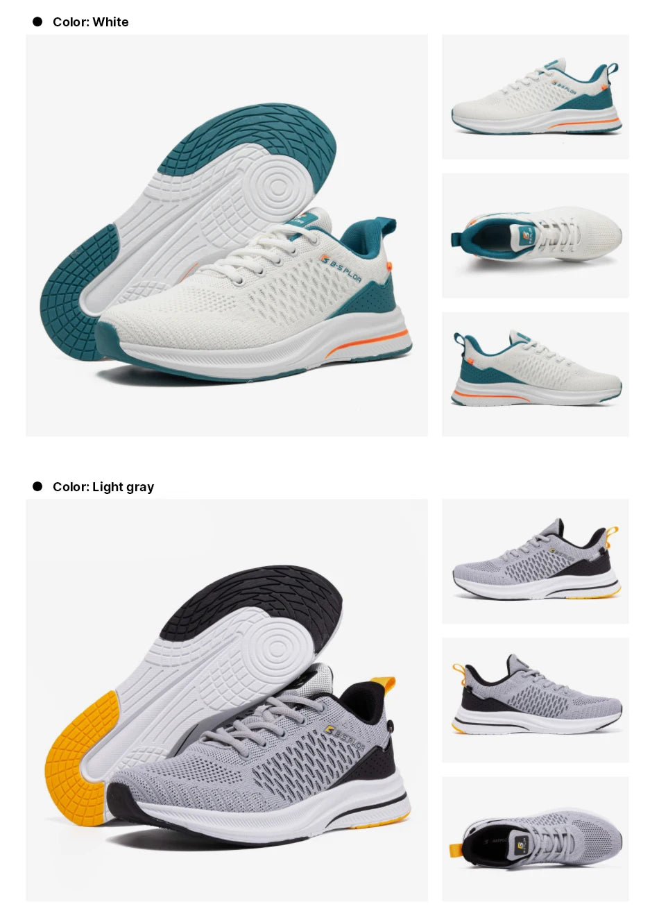 Baasploa Scarpe da running uomo nuove in mesh traspirante, sneakers sportive taglie forti 41-48, scarpe casual classiche da uomo antiscivolo per outdoor, comfort elevate