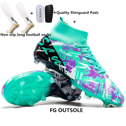 Tamanho 34-46 - Chuteiras de futebol para homem FG/TF, futsal, profissionais, unissexo, infantis, de treino, para exterior, para rapazes, ténis de futebol