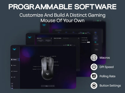 Ratón gaming AULA SC590 PRO con cable/Bluetooth/inalámbrico 2.4GHz, 20000 DPI y sensor PAW3311 con tasa de sondeo de 1000 para Win/Mac/gaming