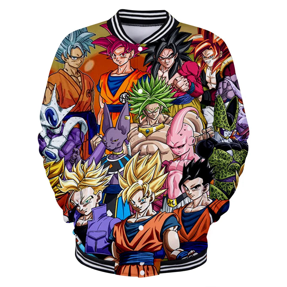 Dragon Ball Goku Kid Men Zipper Hoodie Cartoon Japan Style Anime Women Sweatshirt 2025 New Fashion Children Jackets Coat