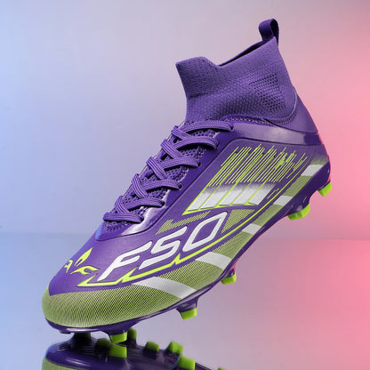Nouvelles chaussures de football professionnelles pour hommes TF/FG, chaussures de football pour garçons, chaussures de sport unisexes à cheville haute, antidérapantes, confortables