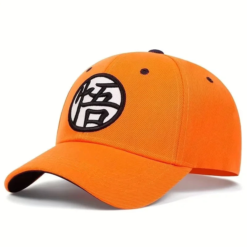Dragon Ball Son Goku Unisex Gui Wu-broderede baseballkasketter til forår og efterår – justerbare fritidshatte til udendørs brug – solbeskyttelseshatte