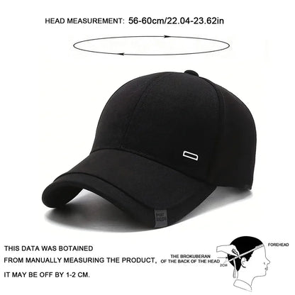 Unisex Square Silver Buckle Label Baseball Caps Spring Autumn Outdoor Adjustable Casual Hats Sunscreen Hat