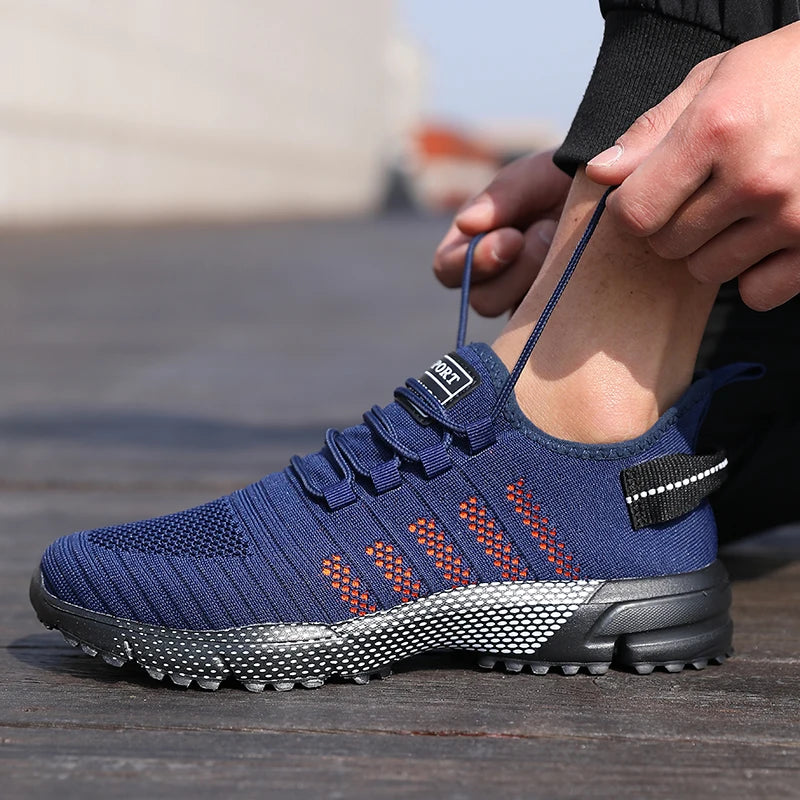 Zapatillas casuales para hombre de malla, ligeras, transpirables, con suela suave, calzado deportivo sin cordones tipo mocasín para hombre