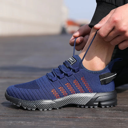 Zapatillas casuales para hombre de malla, ligeras, transpirables, con suela suave, calzado deportivo sin cordones tipo mocasín para hombre