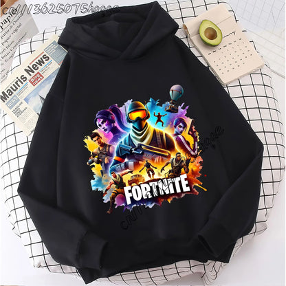 Abrigos con capucha para niños Fortnites, sudaderas anime Fortress Night, sudaderas con capucha de juego para primavera y otoño, ropa deportiva infantil, regalo