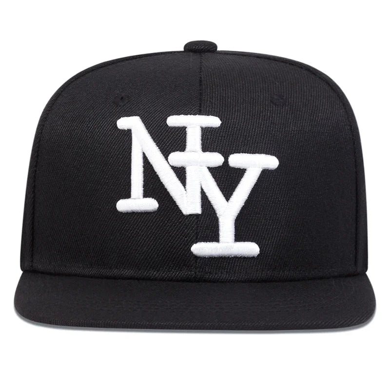 Boné unissexo de beisebol ajustável com bordado de letras, estilo hip-hop, casual, para exterior, primavera/outono, com proteção solar