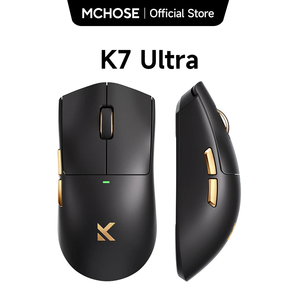 Ratón gaming inalámbrico MCHOSE K7 Ultra PAW3950, doble tasa de sondeo 8K, ligero, con base de carga inalámbrica magnética, para esports y oficina
