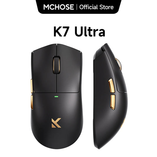 MCHOSE K7 Ultra bežični gaming miš PAW3950, dvostruka 8K stopa osvježavanja, lagan, magnetska bežična stanica za punjenje, e-sport i ured