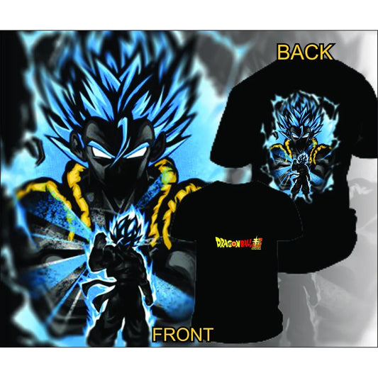 2026 Summer New Dragon Ball Super Gogeta Men's T-Shirt Black Blue Aura 100% Cotton Oversized Breathable Casual Short Sleeve Tee