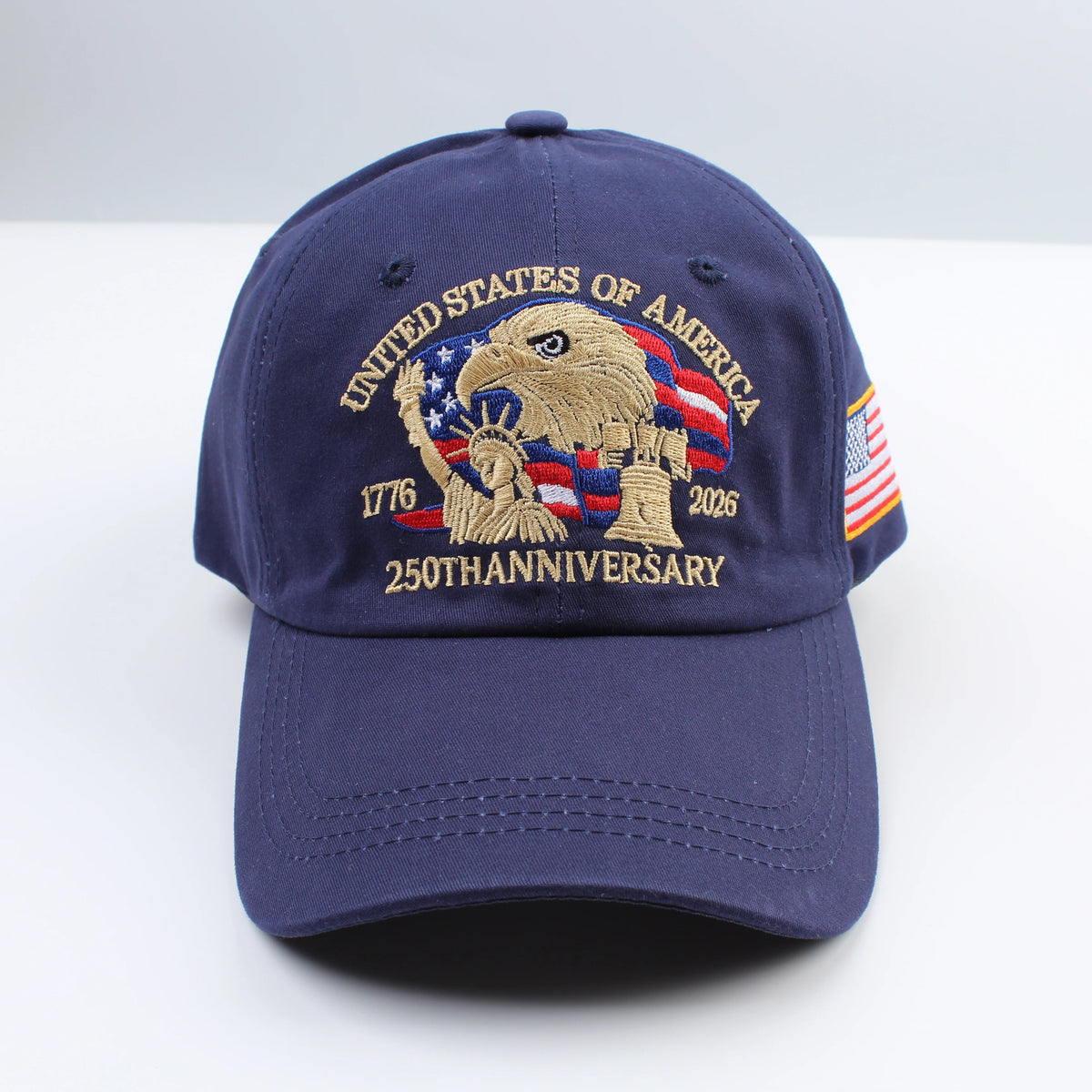 1pc United States 250th Anniversary Baseball Caps for Women,Washed Retro Design,Handmade Embroidery Hat for Parties,Adjustable