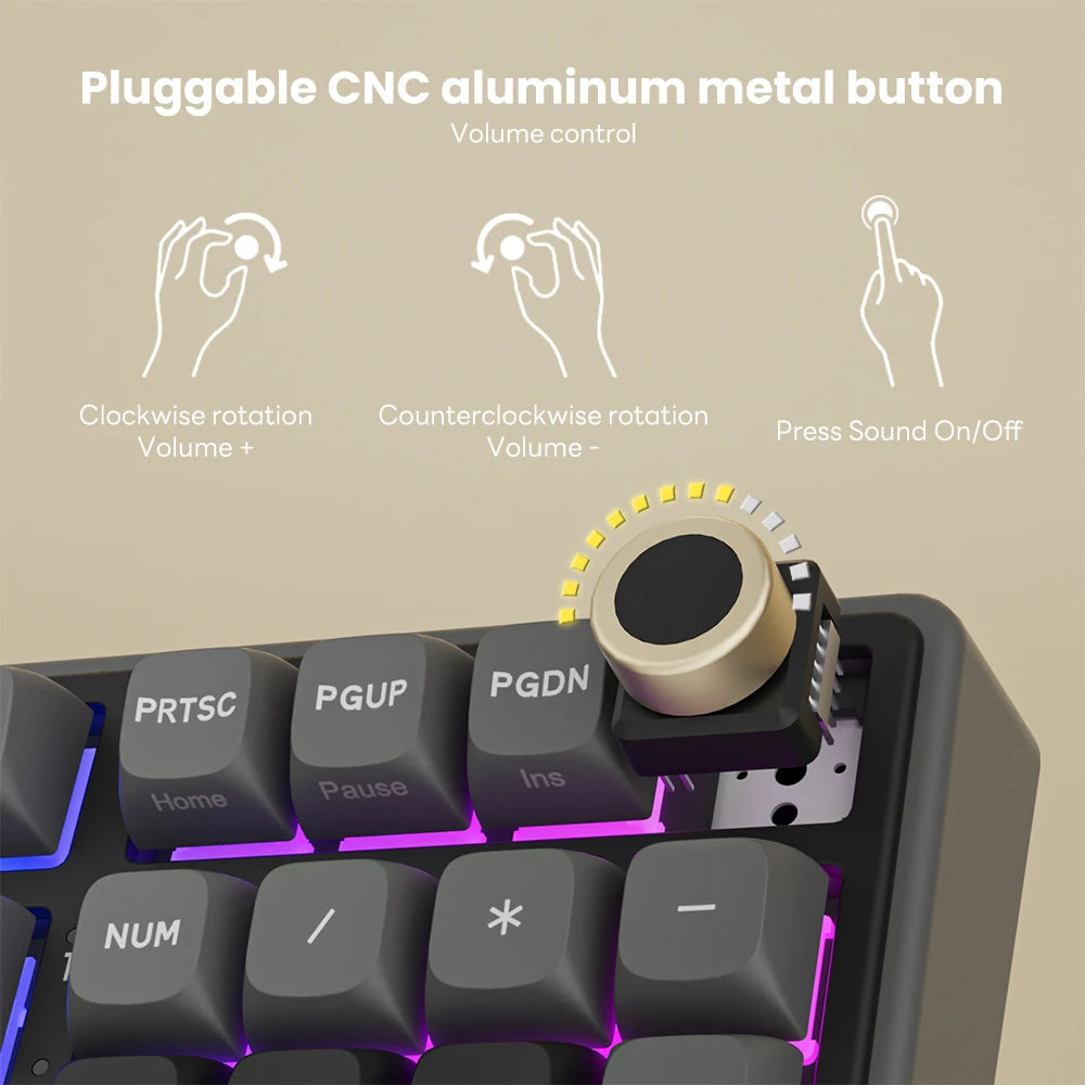 Tastiera meccanica cablata RK ROYAL KLUDGE R98Pro Gasket, 98 tasti, RGB, hot-swappable, pulsante pluggable, tastiera gamer con keycap PBT
